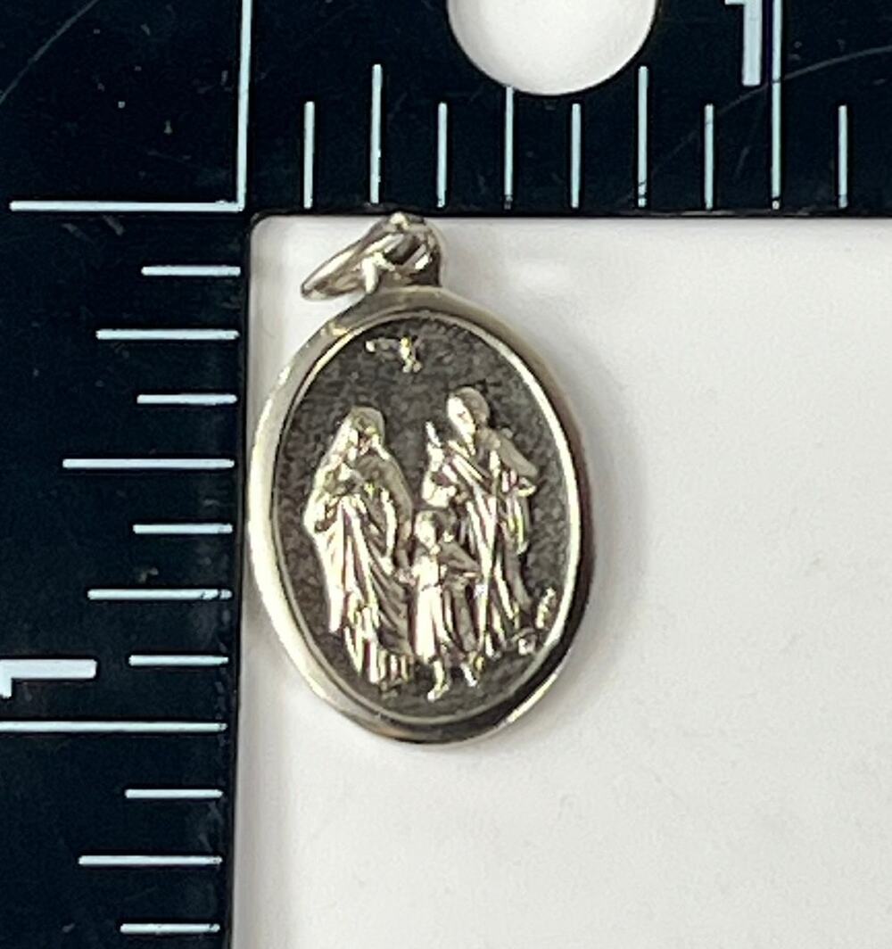 Patron Holy Family Italian Medal Pendant Charm Catholic Religious Sacred Vtg
